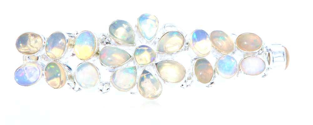 Äthiopischer Opal Edelstein Schmuck Armband - 925er Silber #2674
