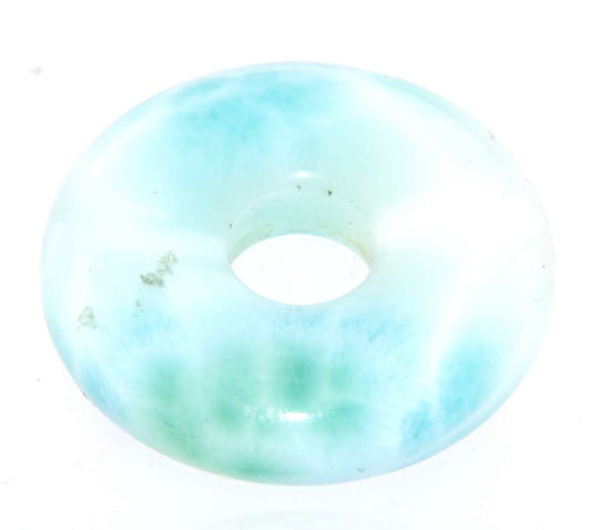 Larimar Donut - PI Scheibe - Edelstein Schmuck Ketten Anhänger 30mm - A Qualität #0043