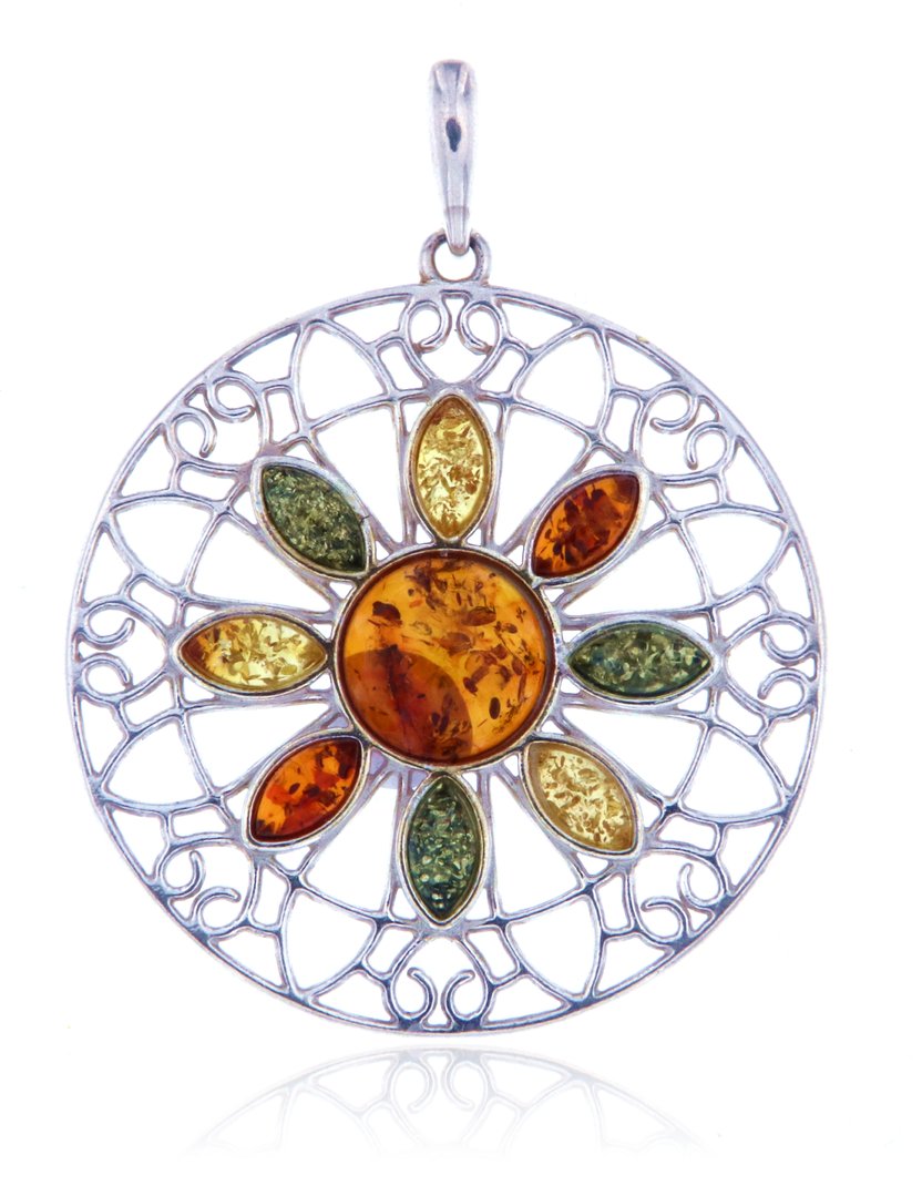Bernstein Schmuck Ketten Anhänger - A Qualität - 925er Silber #5004