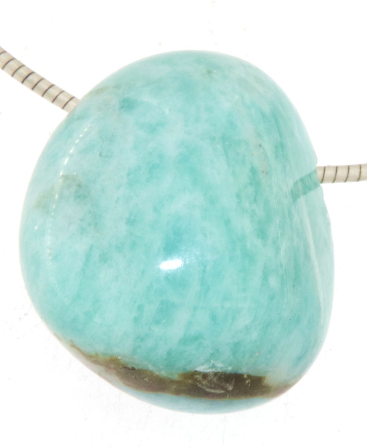 Amazonit Trommelstein Edelstein Schmuck Ketten Anhänger - A Qualität #5139