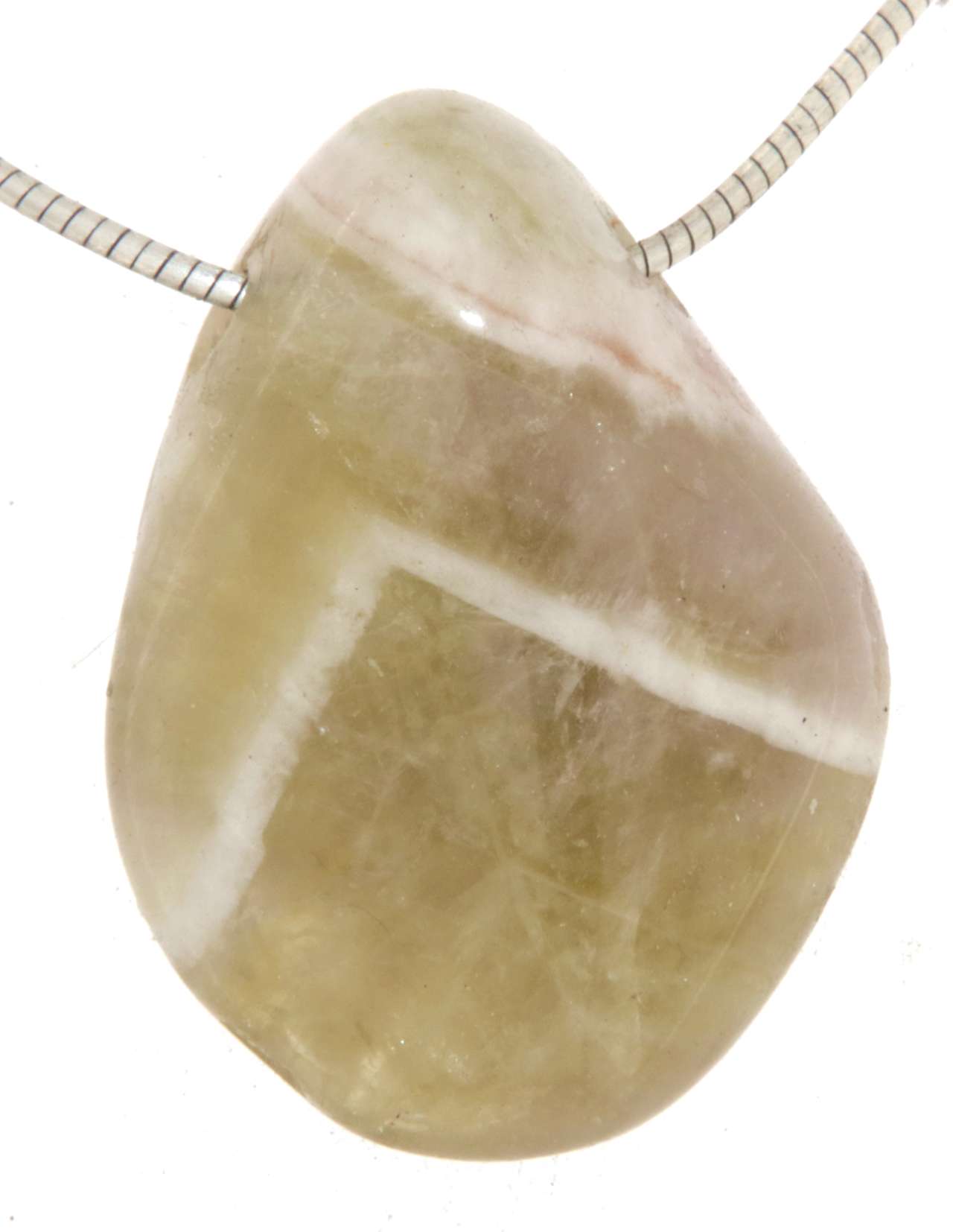 Prasiolith - grüner Amethyst Trommelstein Edelstein Schmuck Anhänger - A Qualität #0054