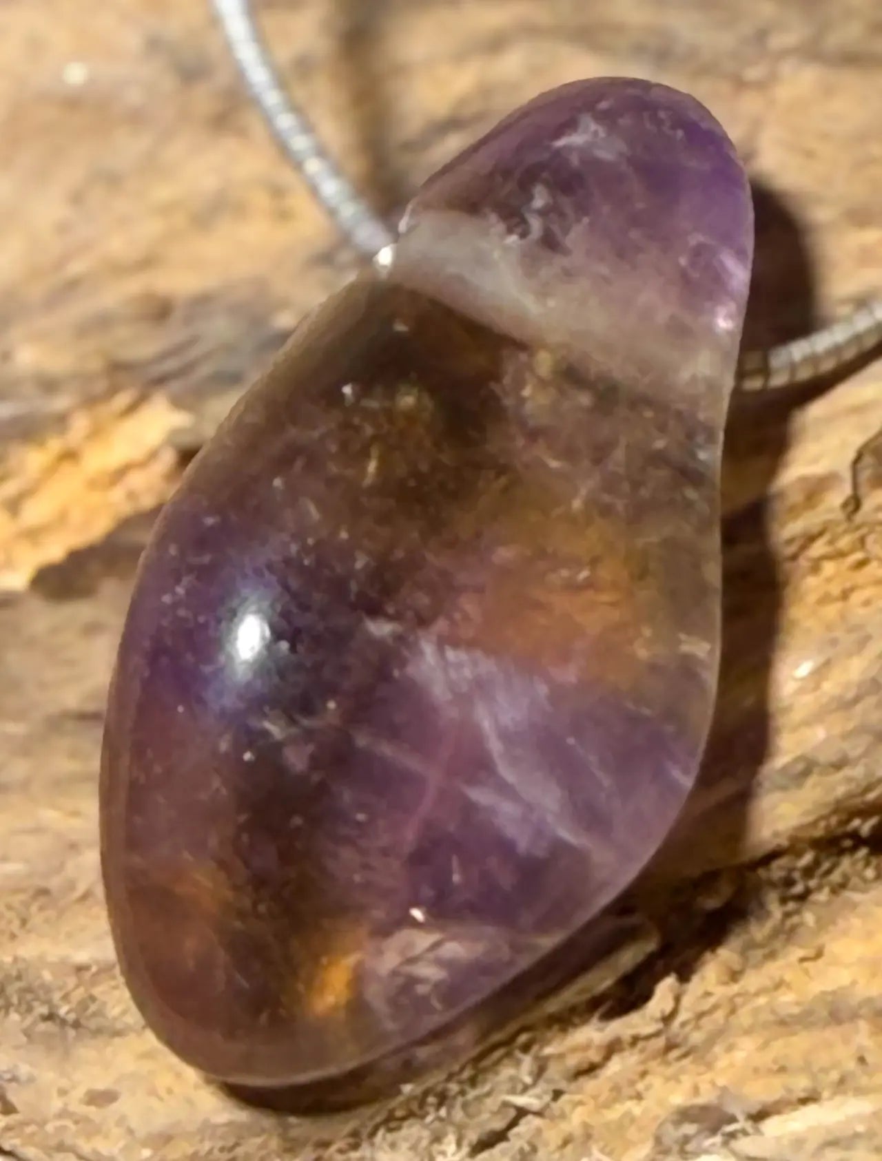 Ametrin Trommelstein Schmuck Ketten Anhänger - Edelstein A Qualität #0558 - seelensteinchen