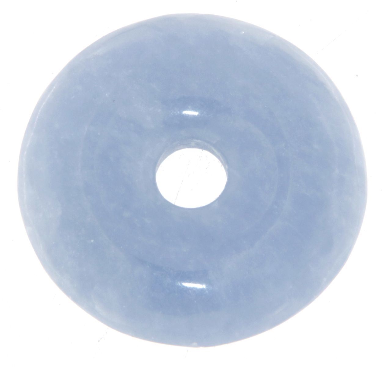 Angelit - Anhydrit Donut - PI Scheibe - Edelstein Schmuck Ketten Anhänger 30mm - A Qualität #6380