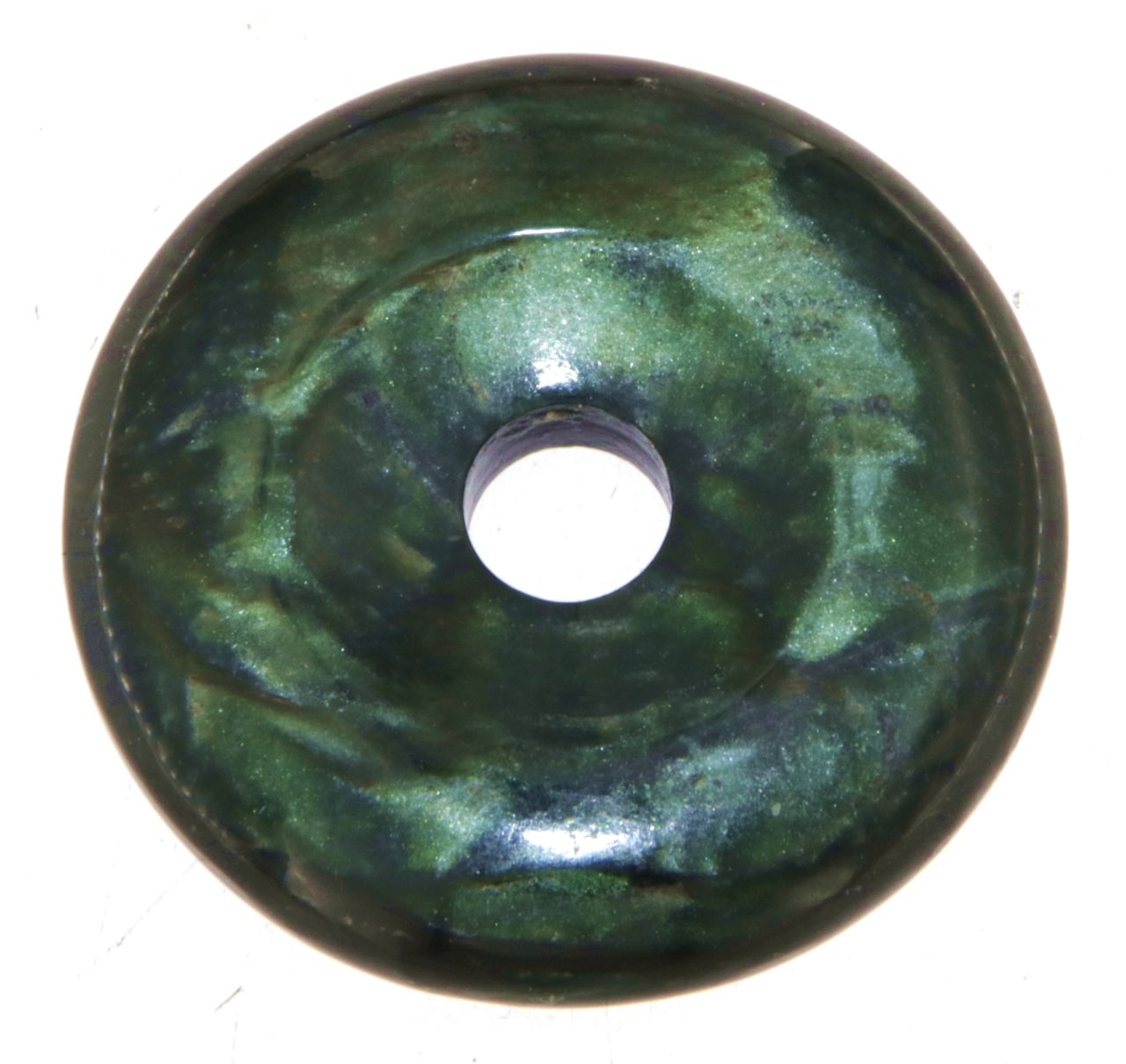 Antigorit Donut - PI Scheibe - Edelstein Schmuck Ketten Anhänger 30mm - A Qualität #7255