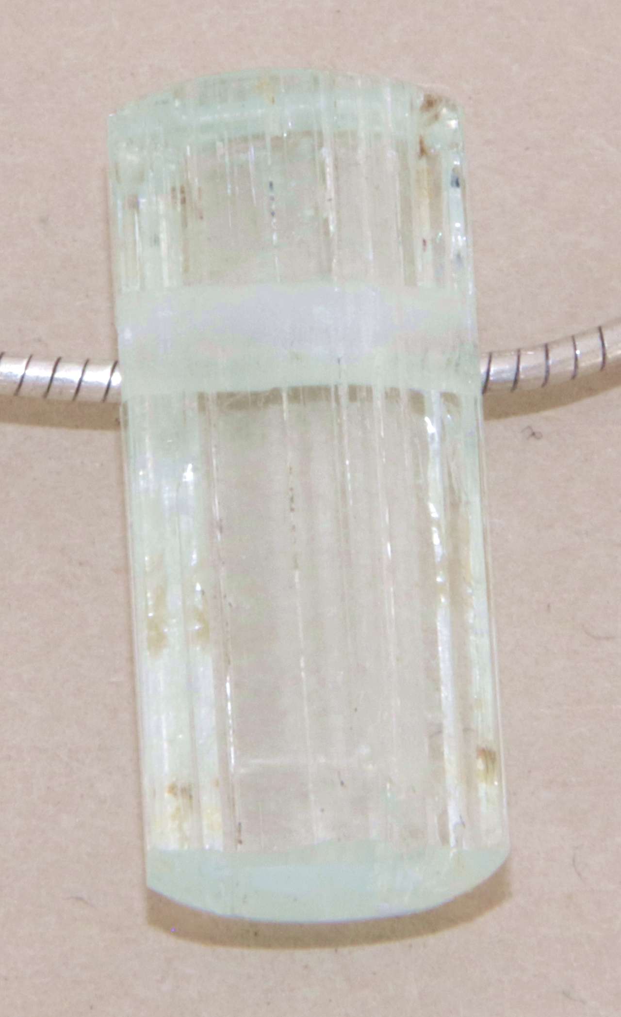 Aquamarin Kristall Trommelstein Edelstein Schmuck Ketten Anhänger - A Qualität #6182