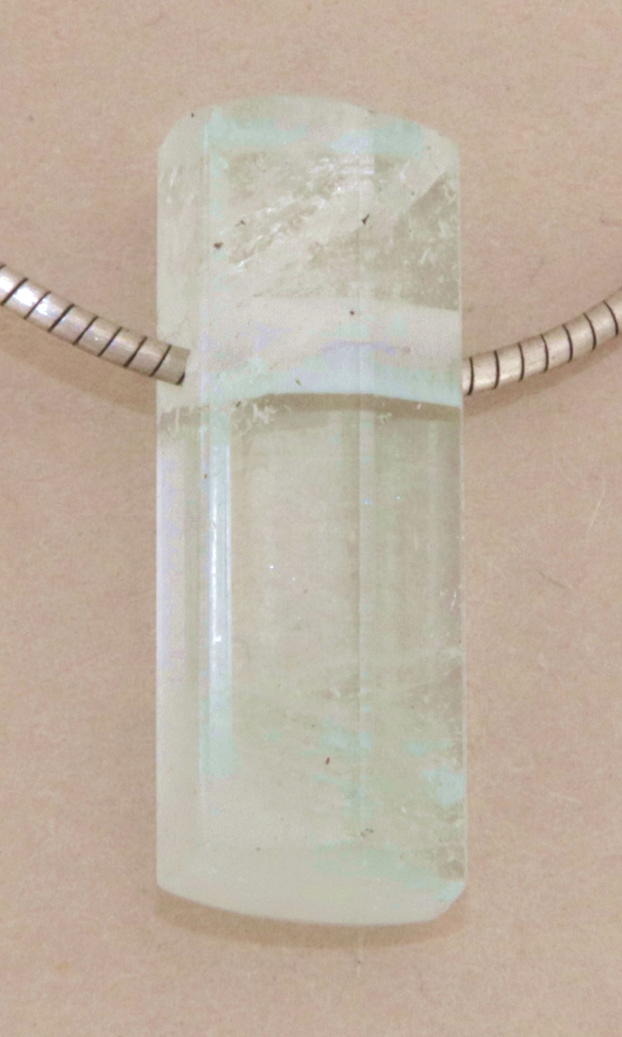 Aquamarin Kristall Trommelstein Edelstein Anhänger - A Qualität #6177