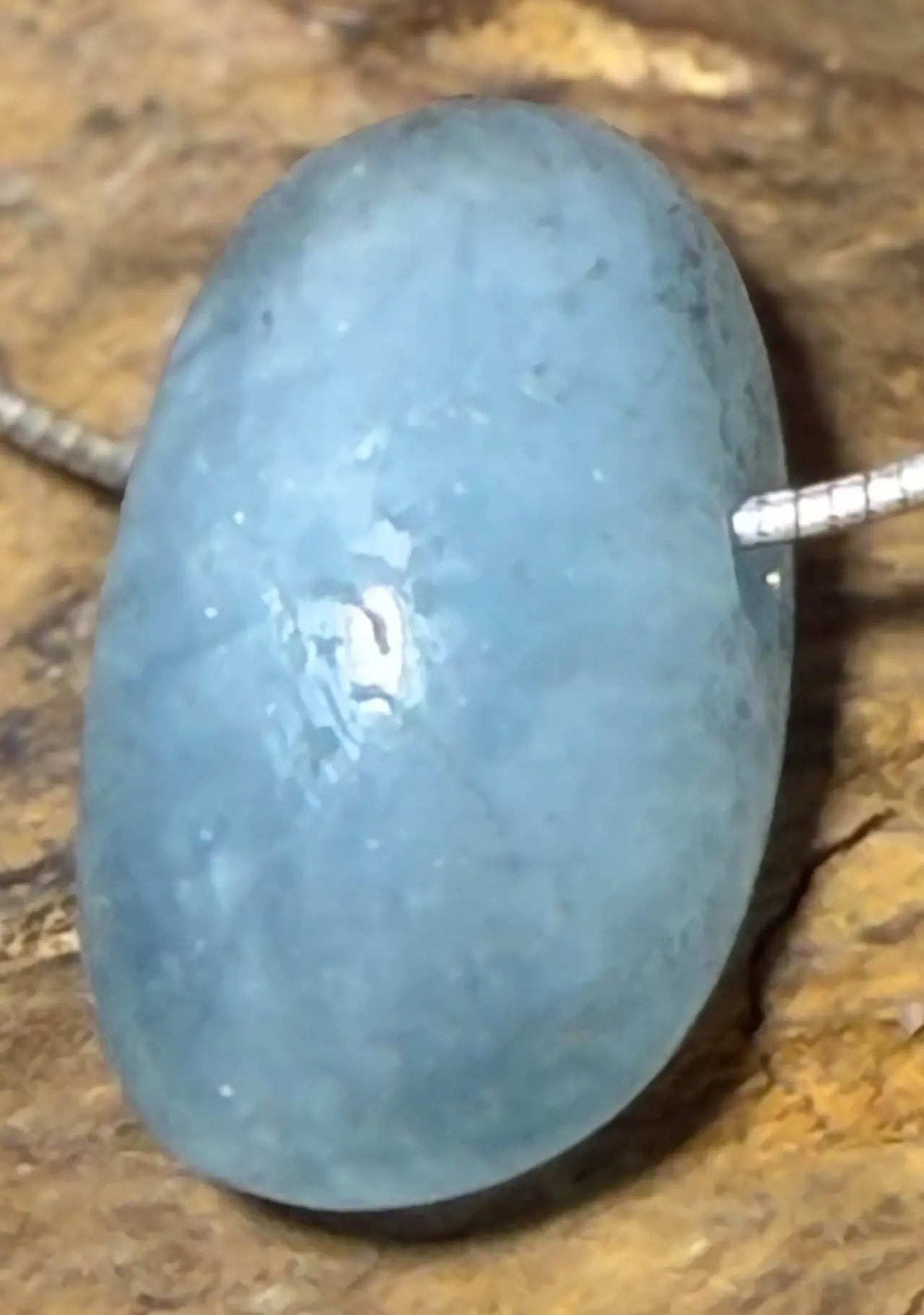Aquamarin Trommelstein Edelstein Schmuck Ketten Anhänger - A Qualität #0055 - seelensteinchen
