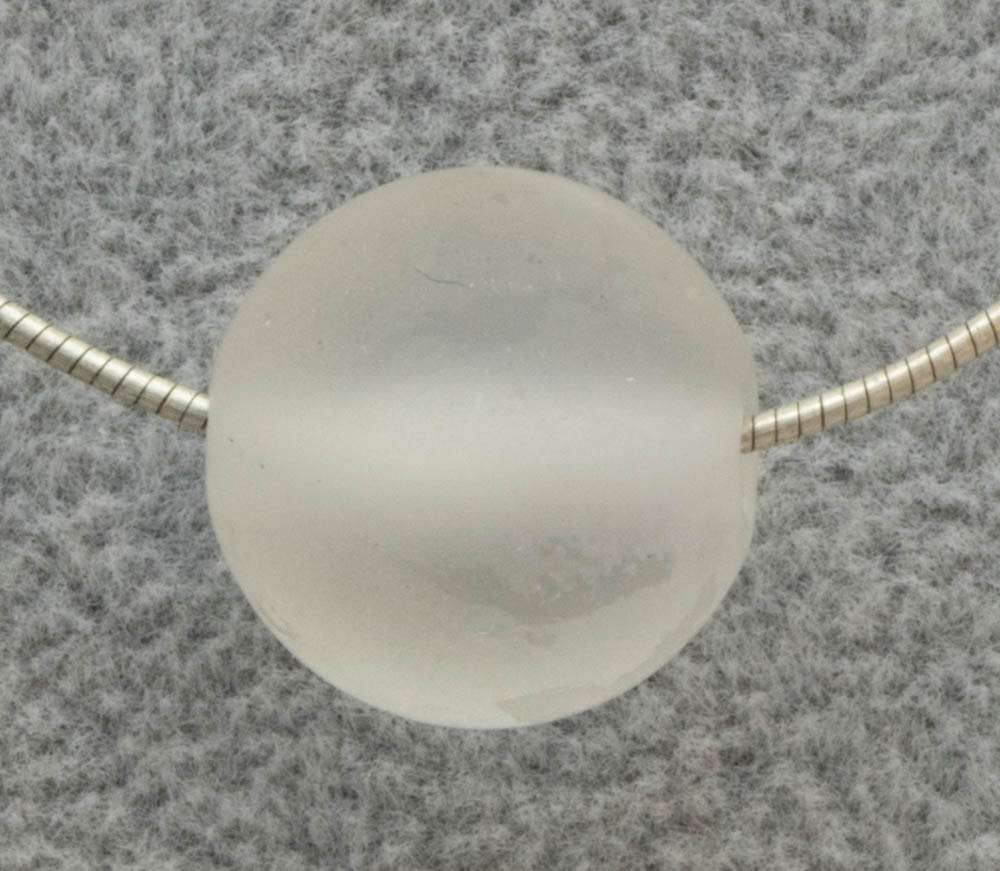 Bergkristall matt Kugel Anhänger 16mm - Trommelstein Anhänger - Edelstein A Qualität #6117