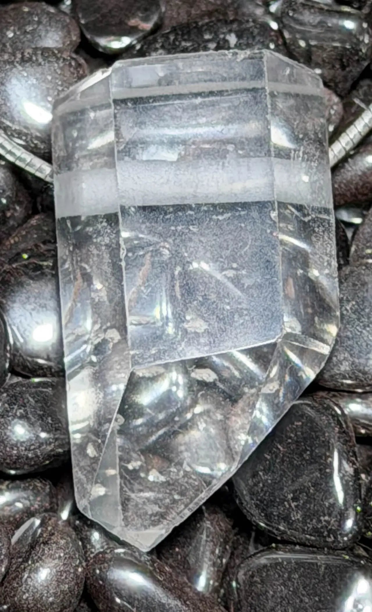 Bergkristall Spitze - Edelstein Trommelstein Schmuck Ketten Anhänger - A Qualität #4128