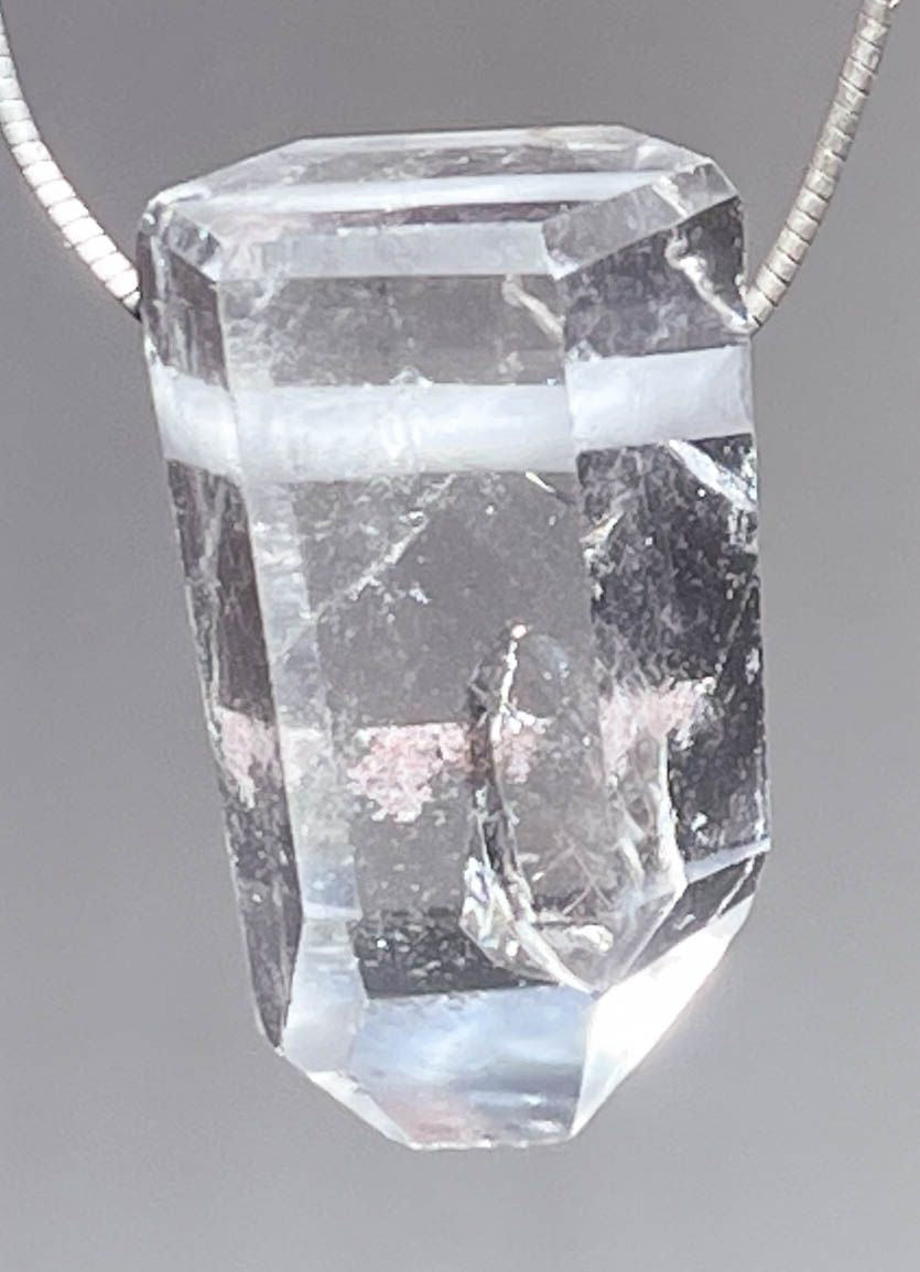 Bergkristall Spitze Trommelstein Edelstein Schmuck Ketten Anhänger - A Qualität #3098