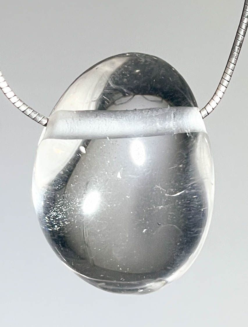 Bergkristall Trommelstein Edelstein Schmuck Ketten Anhänger - A Qualität #2679
