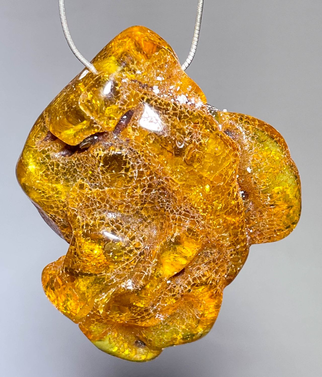 XXL Bernstein Edelstein Schmuck Ketten Anhänger - baltic amber #7230