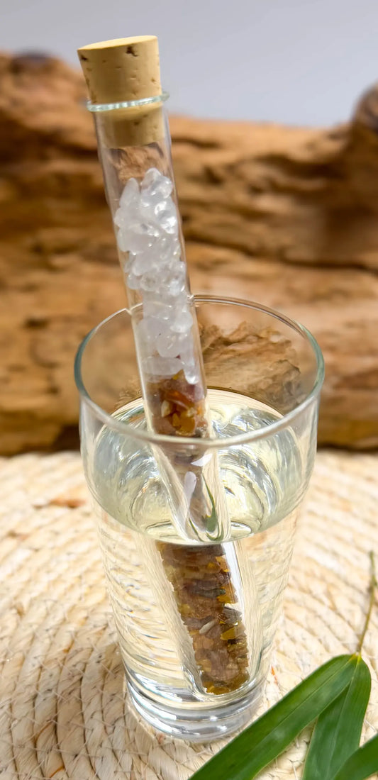 Edelsteinwasser Stab Bernstein Mischung - Wassersteine - Wasser energetisieren - seelensteinchen
