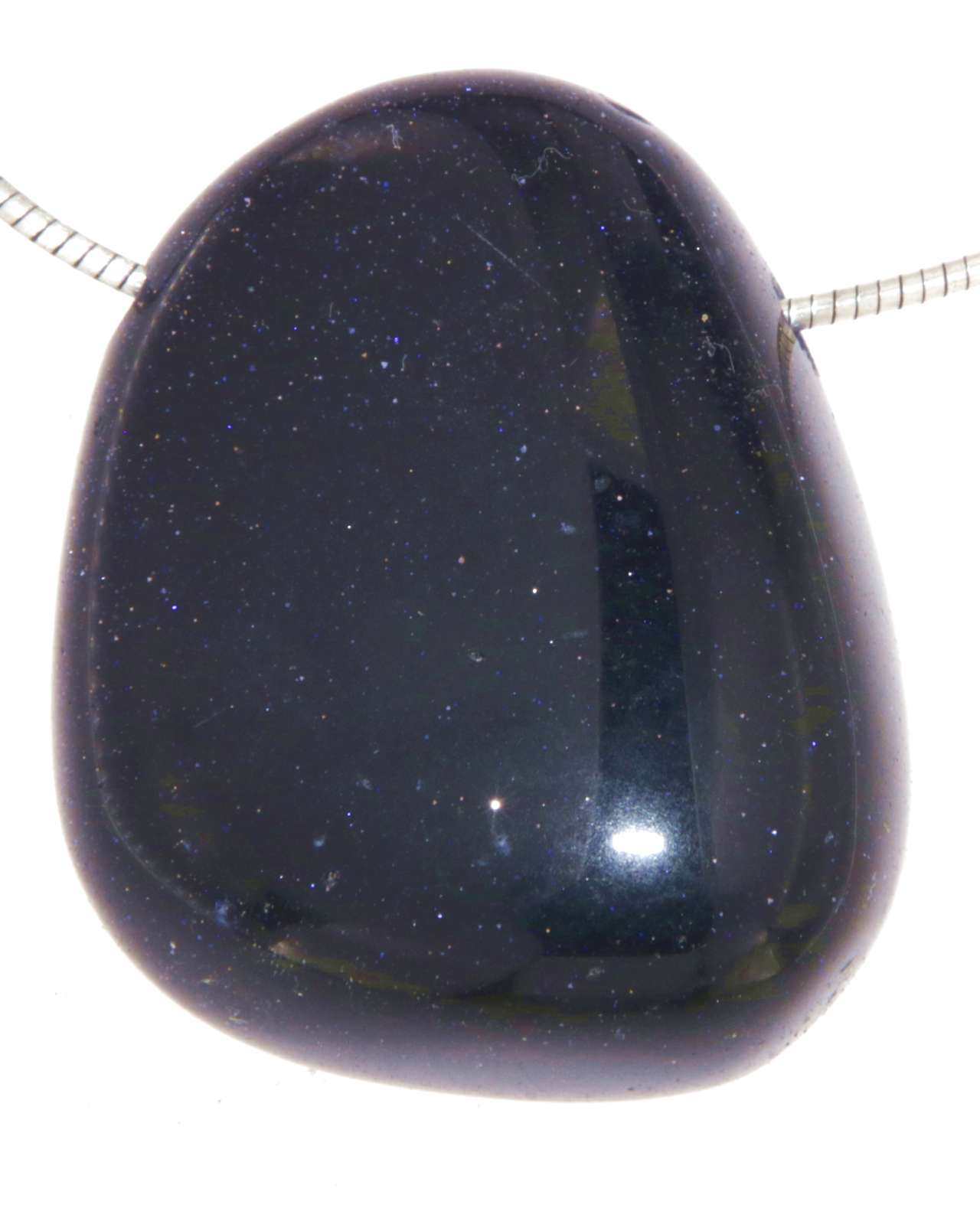 Blaufluss Trommelstein Edelstein Schmuck Ketten Anhänger - A Qualität #0110