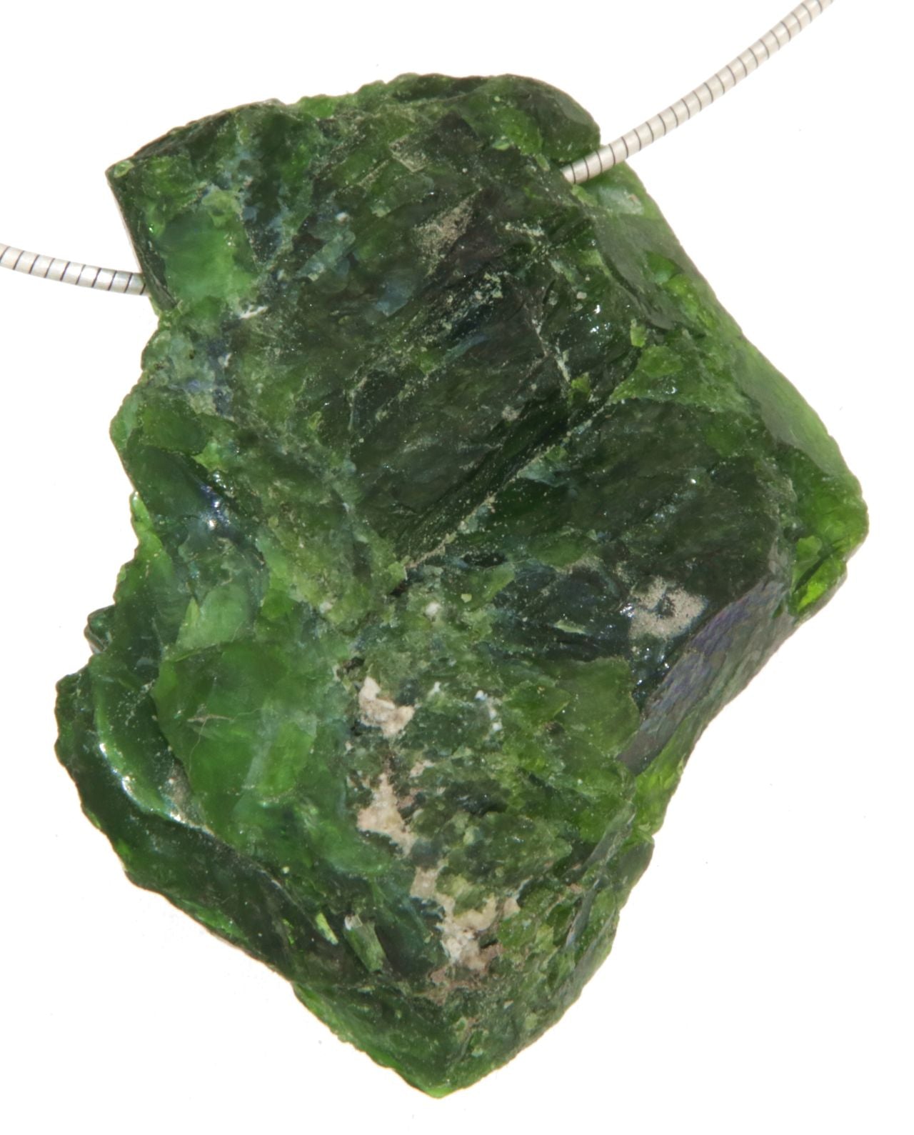Chromdiopsid Trommelstein - Edelstein - Schmuck Ketten Anhänger - A Qualität #0152