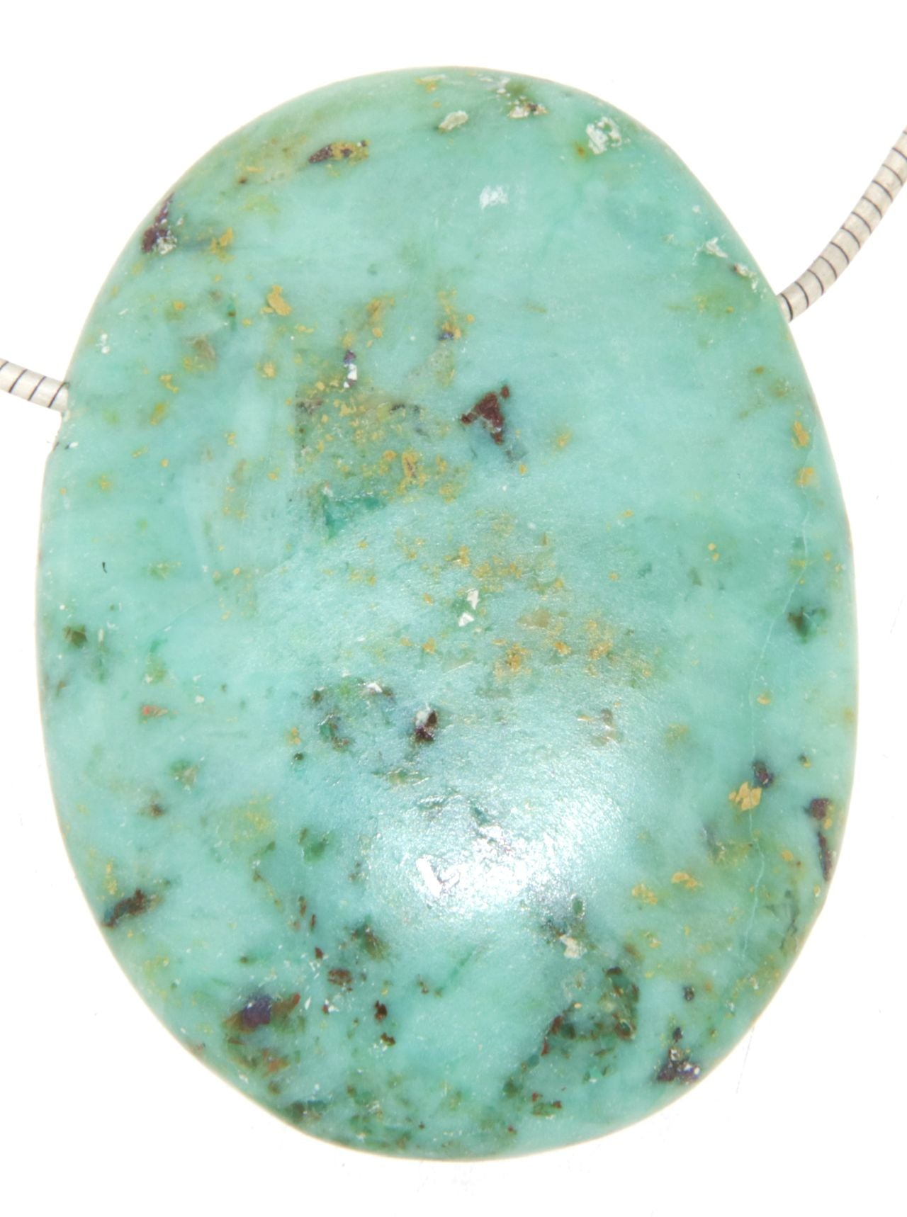 Chrysokoll Trommelstein Edelstein Schmuck Ketten Anhänger - A Qualität #5541