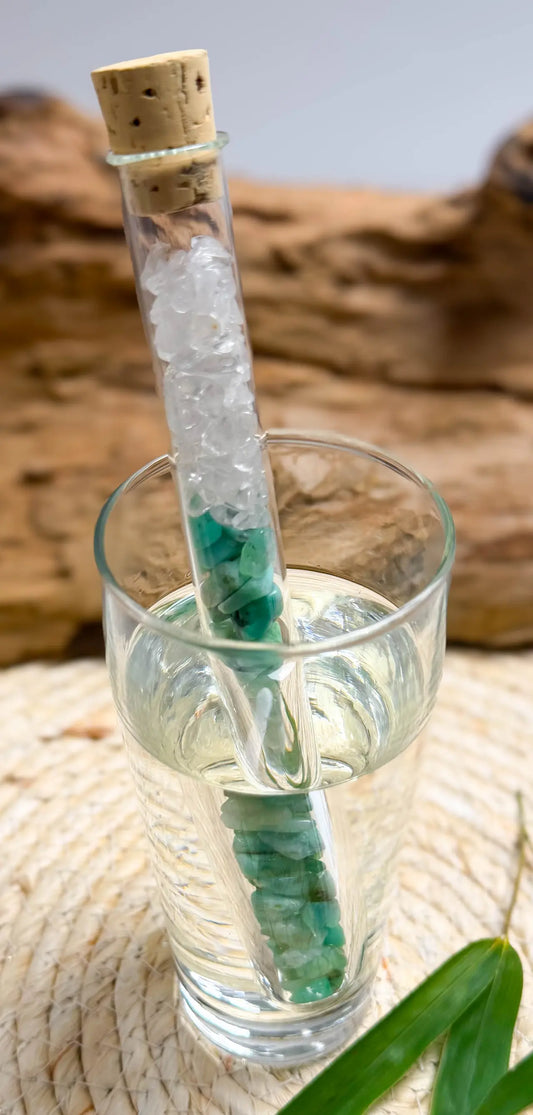 Edelsteinwasser Stab Chrysopras Mischung - Wassersteine - Wasser energetisieren #7429 - seelensteinchen