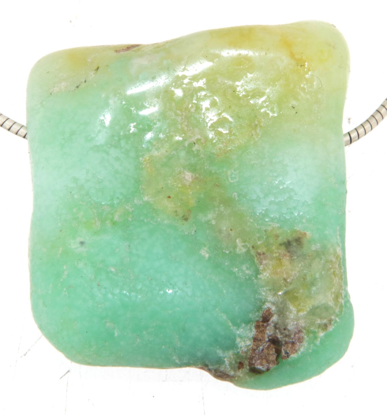 Chrysopras Trommelstein Edelstein Schmuck Ketten Anhänger - A Qualität #960