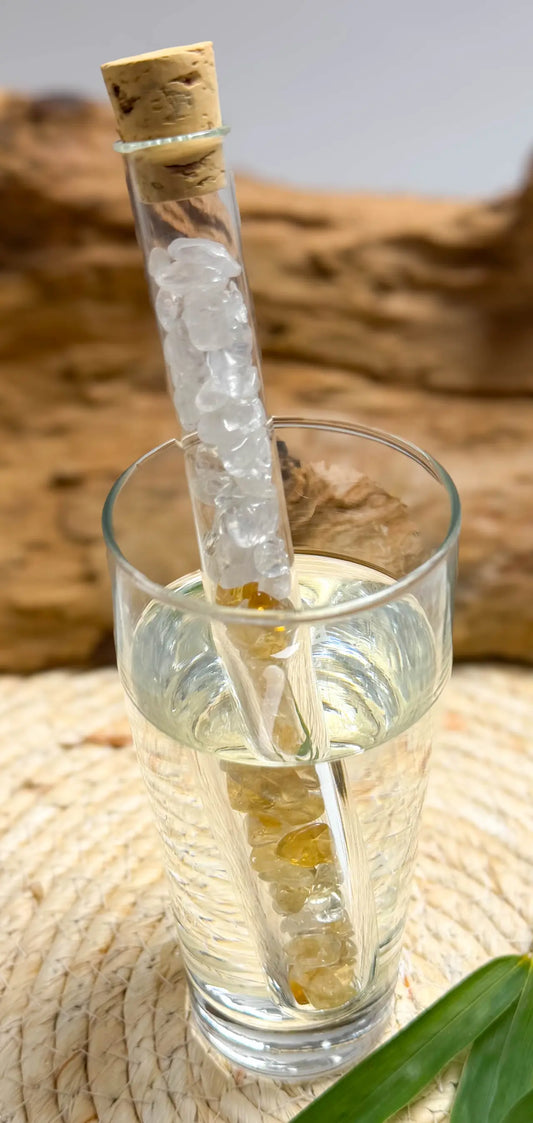 Edelsteinwasser Stab Citrin Mischung - Wassersteine - Wasser energetisieren #7428 - seelensteinchen