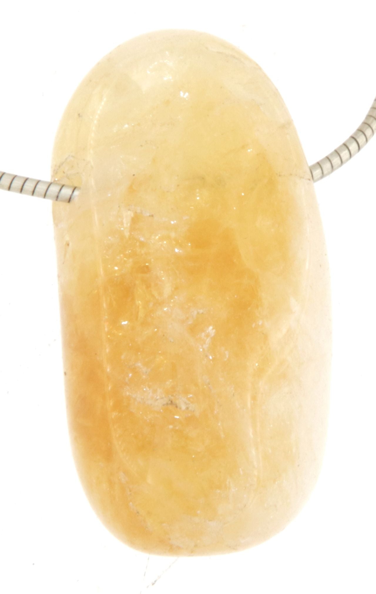 Citrin Edelstein Trommelstein Schmuck Ketten Anhänger - A Qualität #6503