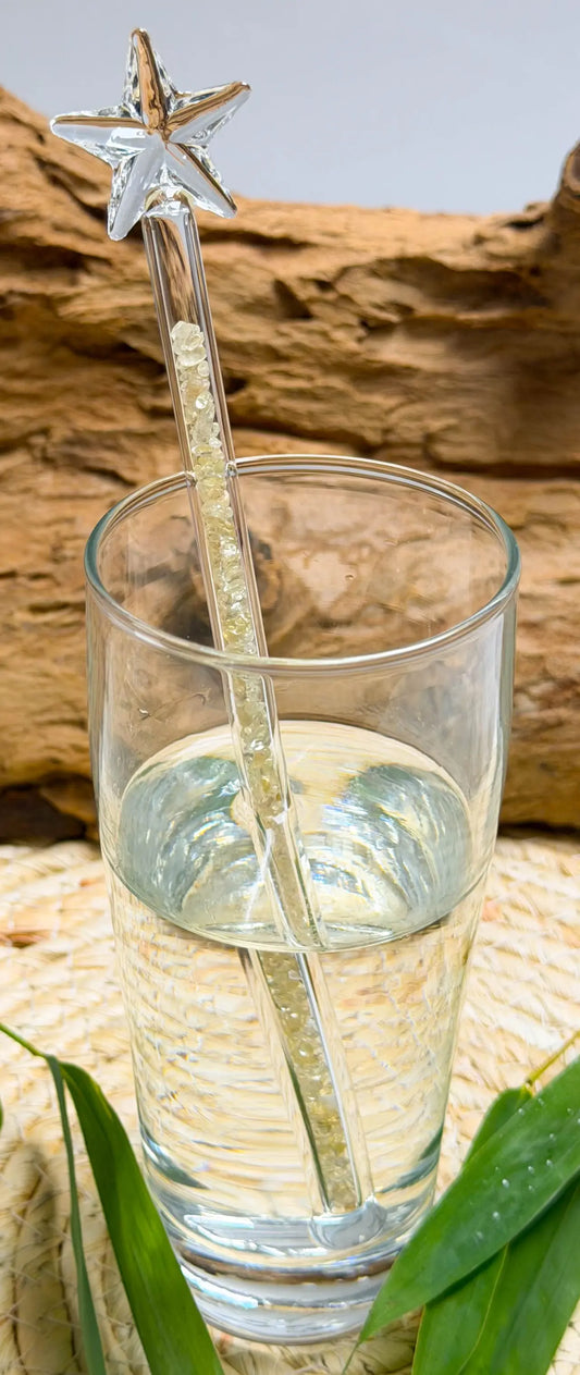 Edelsteinwasser Citrin PREMIUM Vital Crystal Water Stick - Stern - Wasseraufbereitung - seelensteinchen