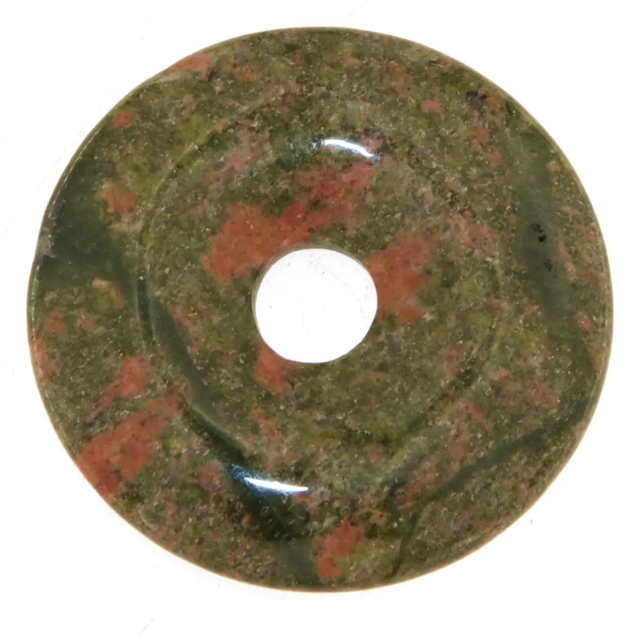 Unakit Donut - PI Scheibe - Edelstein Schmuck Ketten Anhänger 40mm #6355 - seelensteinchen