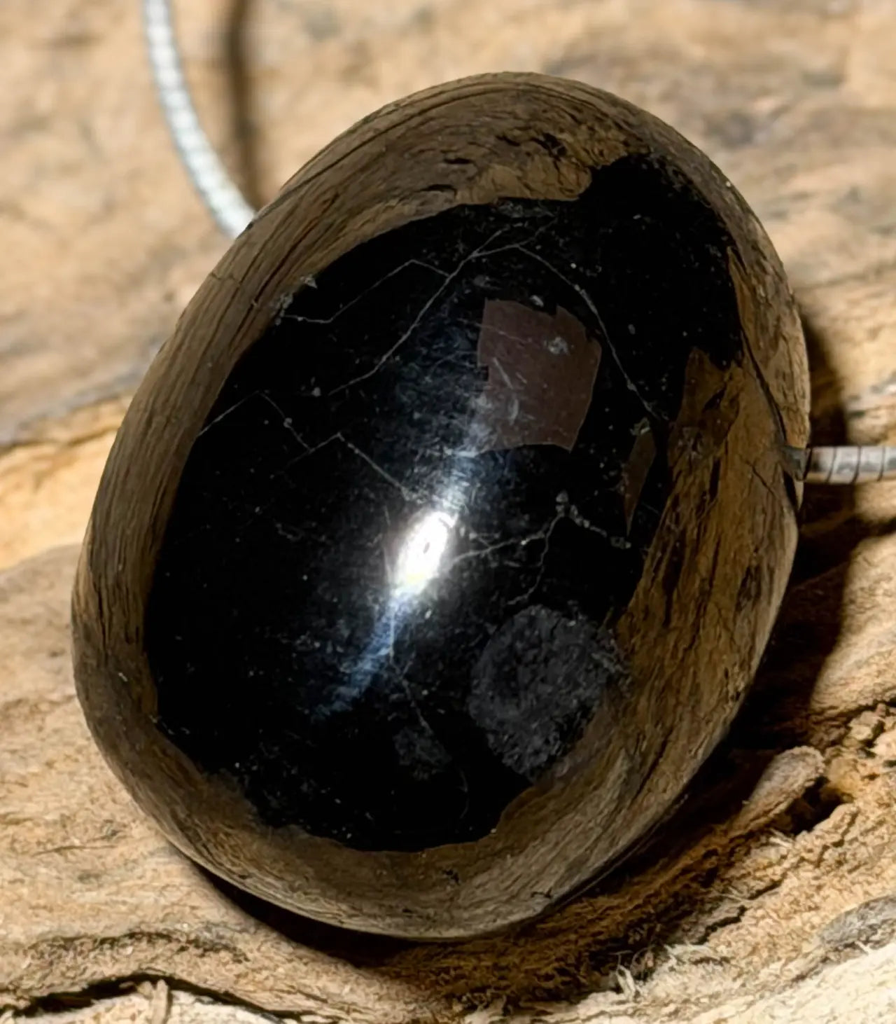 Gagat Trommelstein Edelstein Schmuck Ketten Anhänger - A Qualität #6759 - seelensteinchen