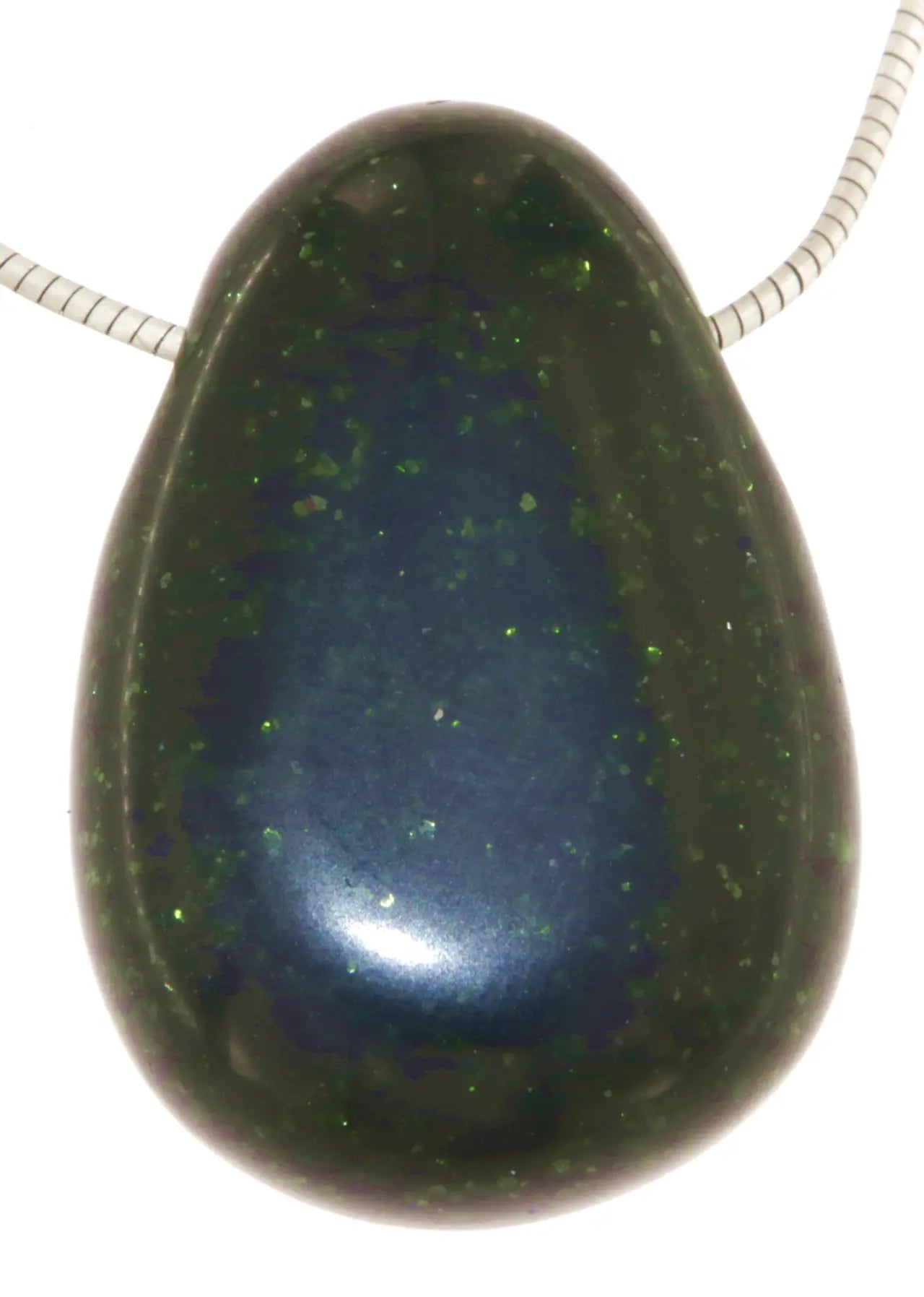Grünfluss Trommelstein Edelstein Schmuck Ketten Anhänger - A Qualität #2533