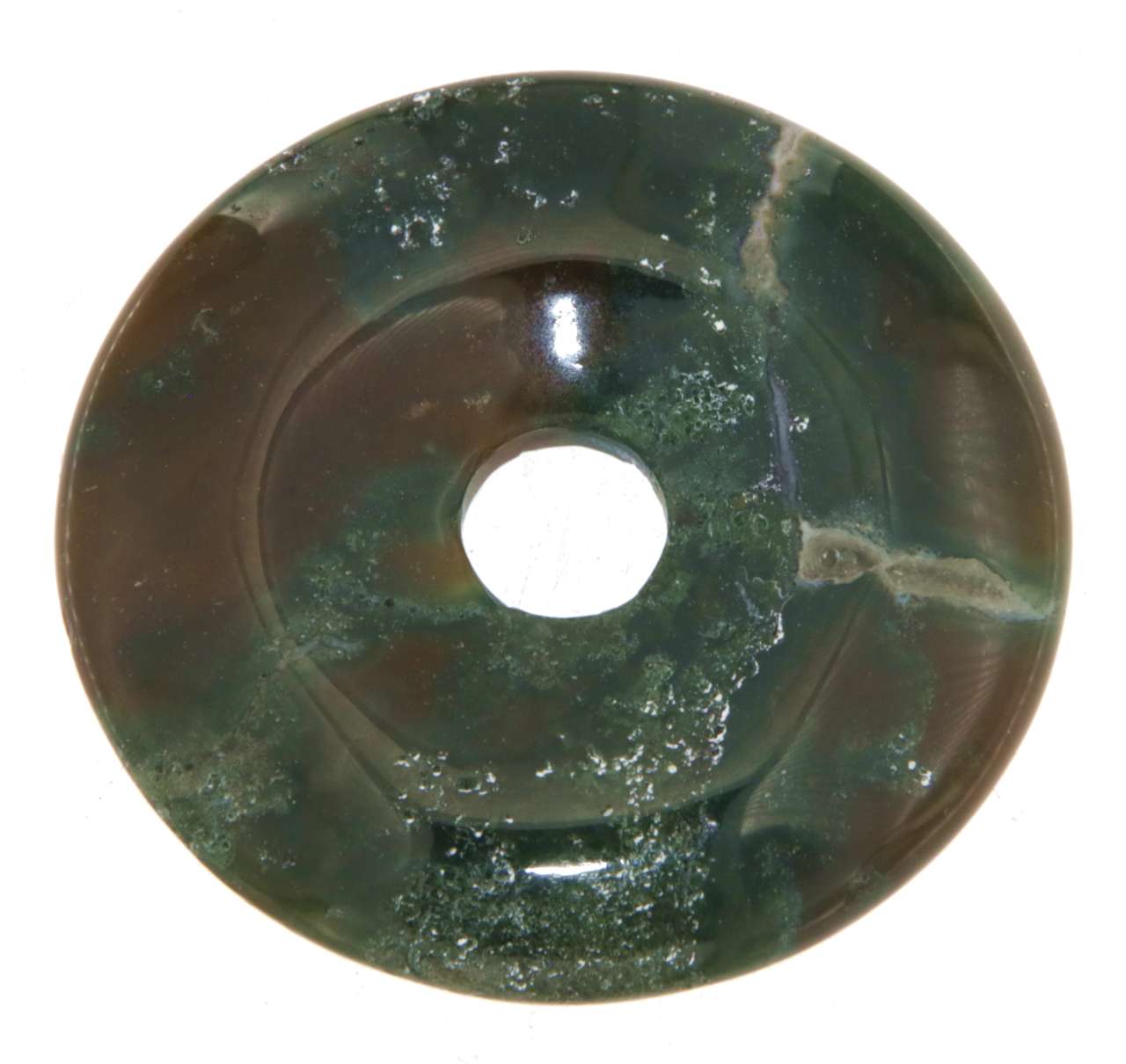 Heliotrop Donut - PI Scheibe - Edelstein Schmuck Ketten Anhänger 40mm - A Qualität #5450