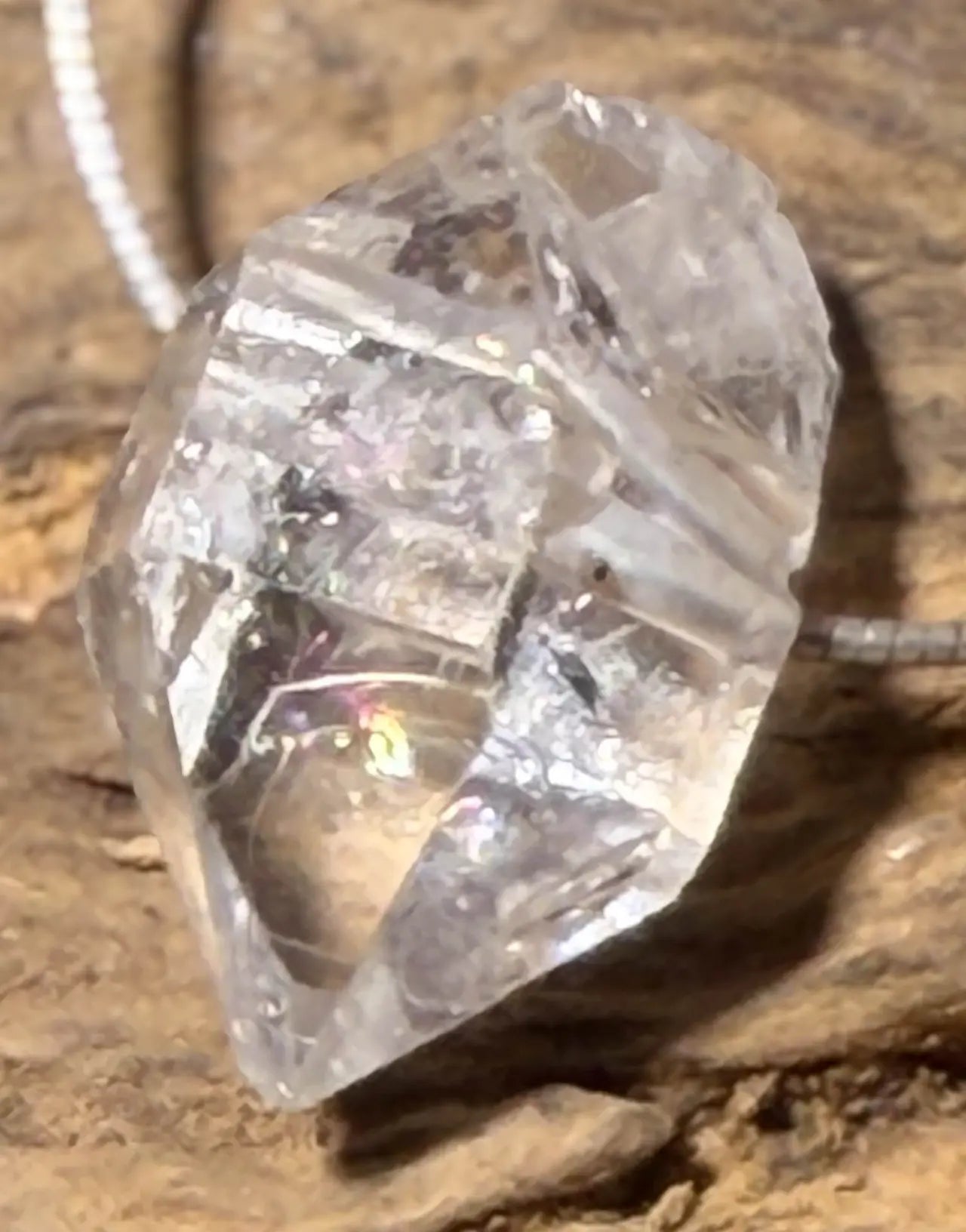 Herkimer "Diamant" Quarz Trommelstein Schmuck Ketten Anhänger Edelstein A Qualität #6698 - seelensteinchen