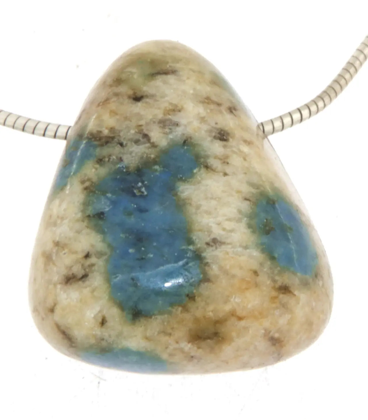 Azurit in Granit K2 Trommelstein Edelstein Schmuck Ketten Anhänger - A Qualität