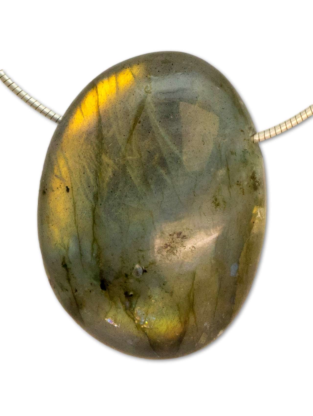 Labradorit Trommelstein Edelstein Anhänger - A Qualität #0502