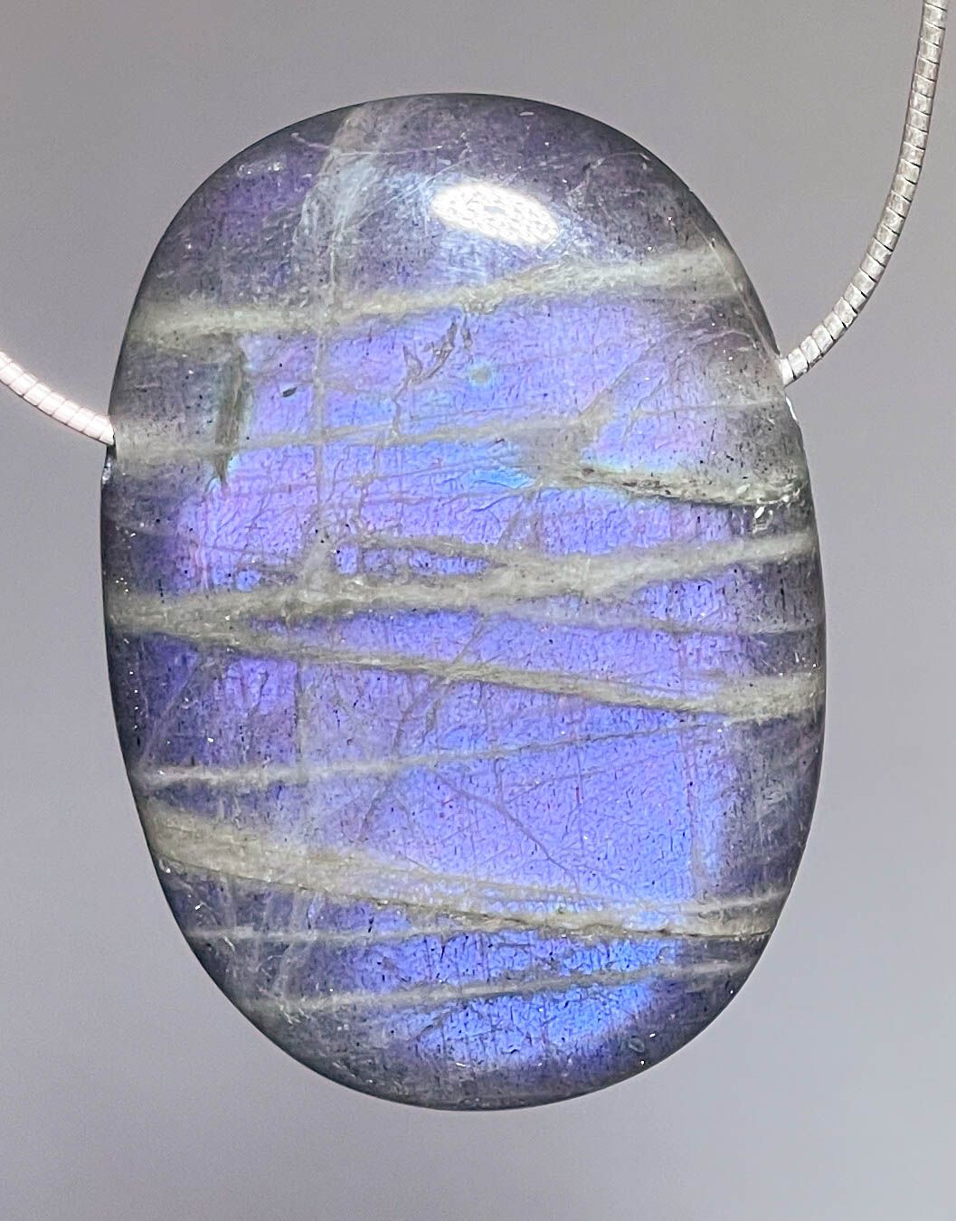 Labradorit Trommelstein Schmuck Ketten Anhänger - Edelstein - A Qualität #0566