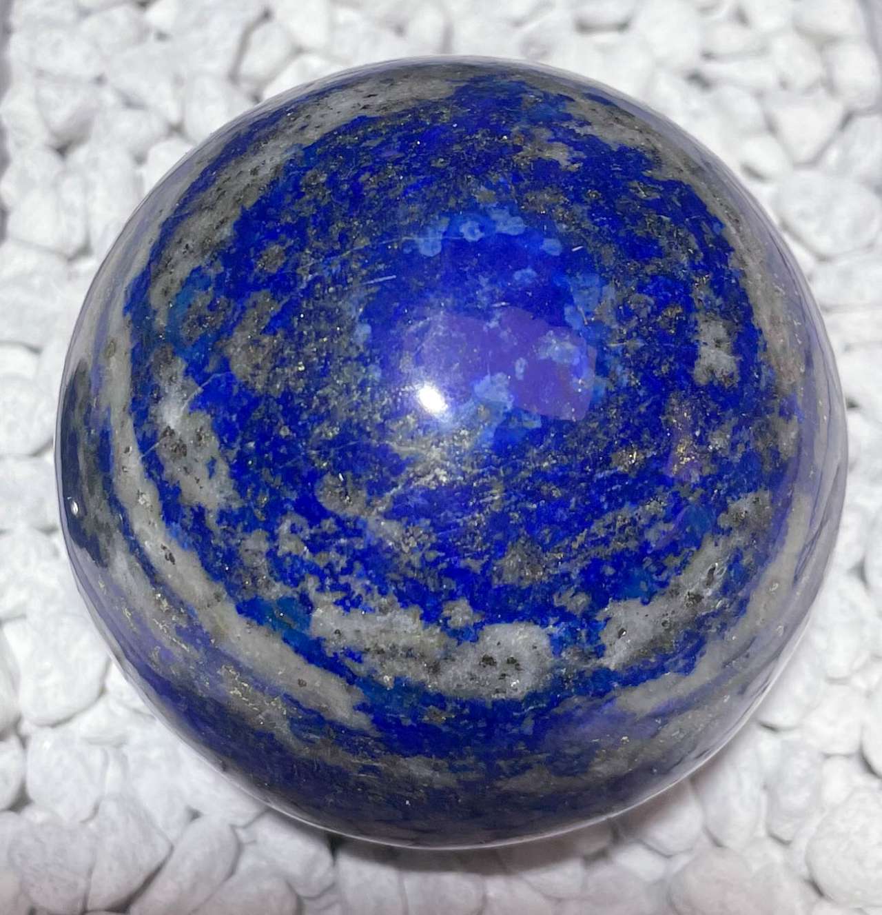 Lapislazuli Kugel 60mm - Handschmeichler - Auflagestein - Massagestein - 351g, poliert #6540