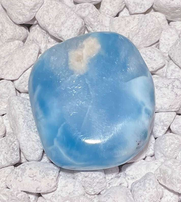 Larimar Handschmeichler - Auflagestein - Trommelstein Edelstein - Mineralien - A Qualität #6389