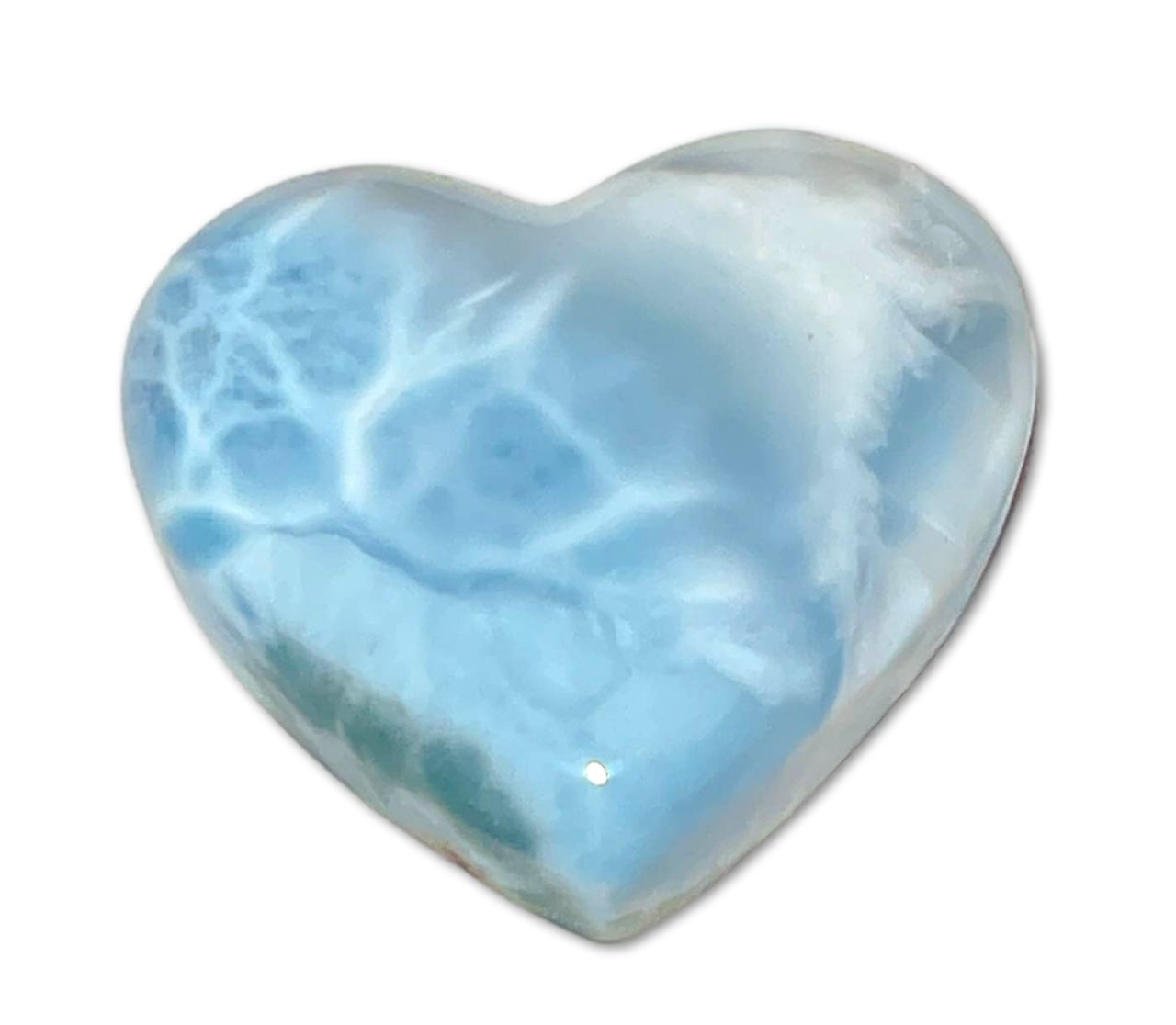 edler Larimar Herz Handschmeichler - Auflagestein - Trommelstein Edelstein - A Qualität #6679