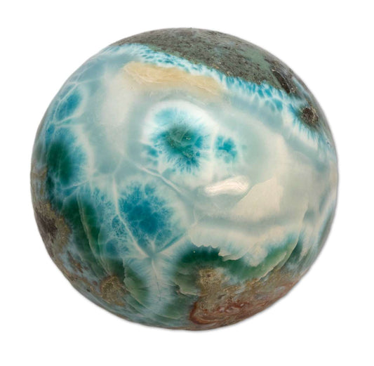 XXL Larimar Kugel - Durchmesser 82mm - 800g - Trommelstein Edelstein - A Qualität #6477