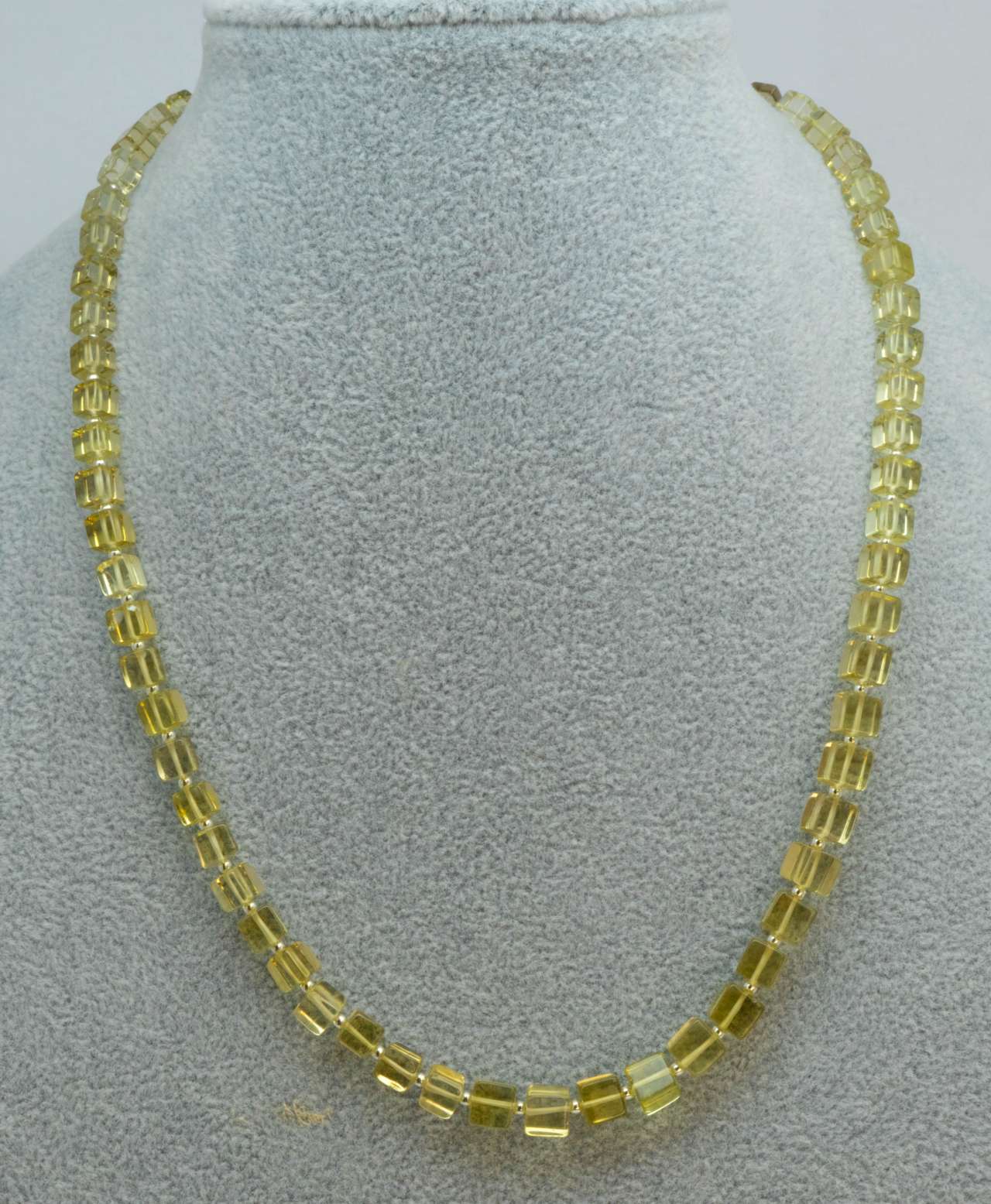 Lemon Quarz - Collier - Edelsteinkette - 925er Silber #6019