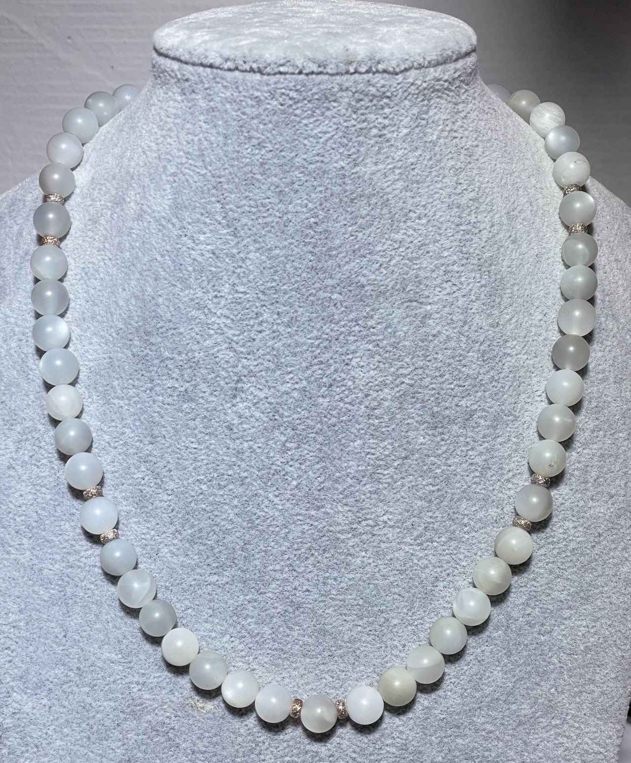 Mondstein Edelstein Schmuck Kette - Collier - Edelsteinkette - 925er Silber #2144