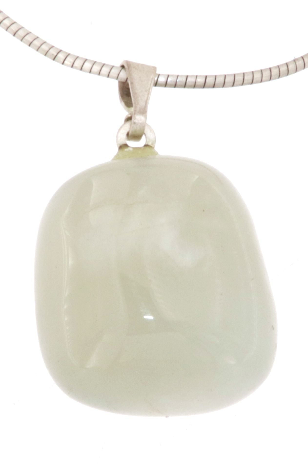 Mondstein Trommelstein Edelstein Schmuck Ketten Anhänger mit 925er Silber Öse - A Qualität #7147