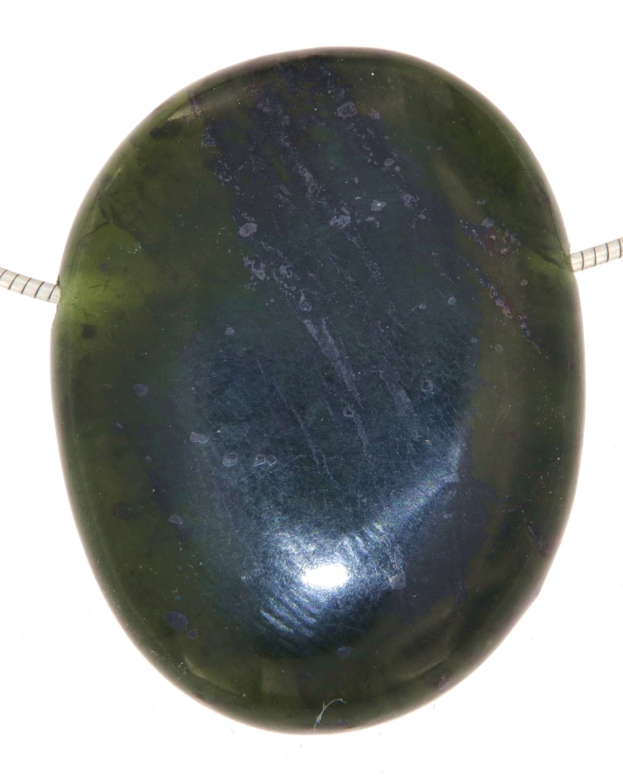 Jade - Nephrit Trommelstein Edelstein Schmuck Ketten Anhänger - A Qualität #5737