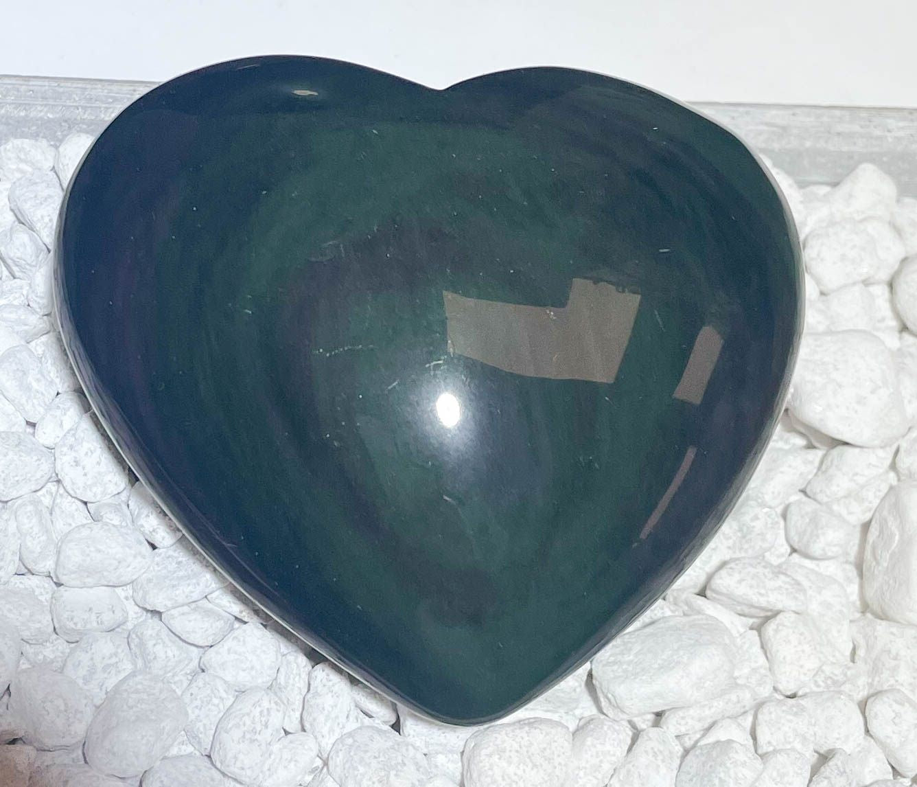 Regenbogenobsidian Herz - Obsidian Seifenstein - Massagestein - Handschmeichler handpoliert #5033