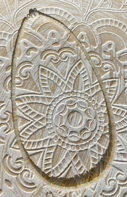 Äthiopischer Opal Edelstein Kette - Collier - - Edelsteinkette 925er Silber Schmuck #6575