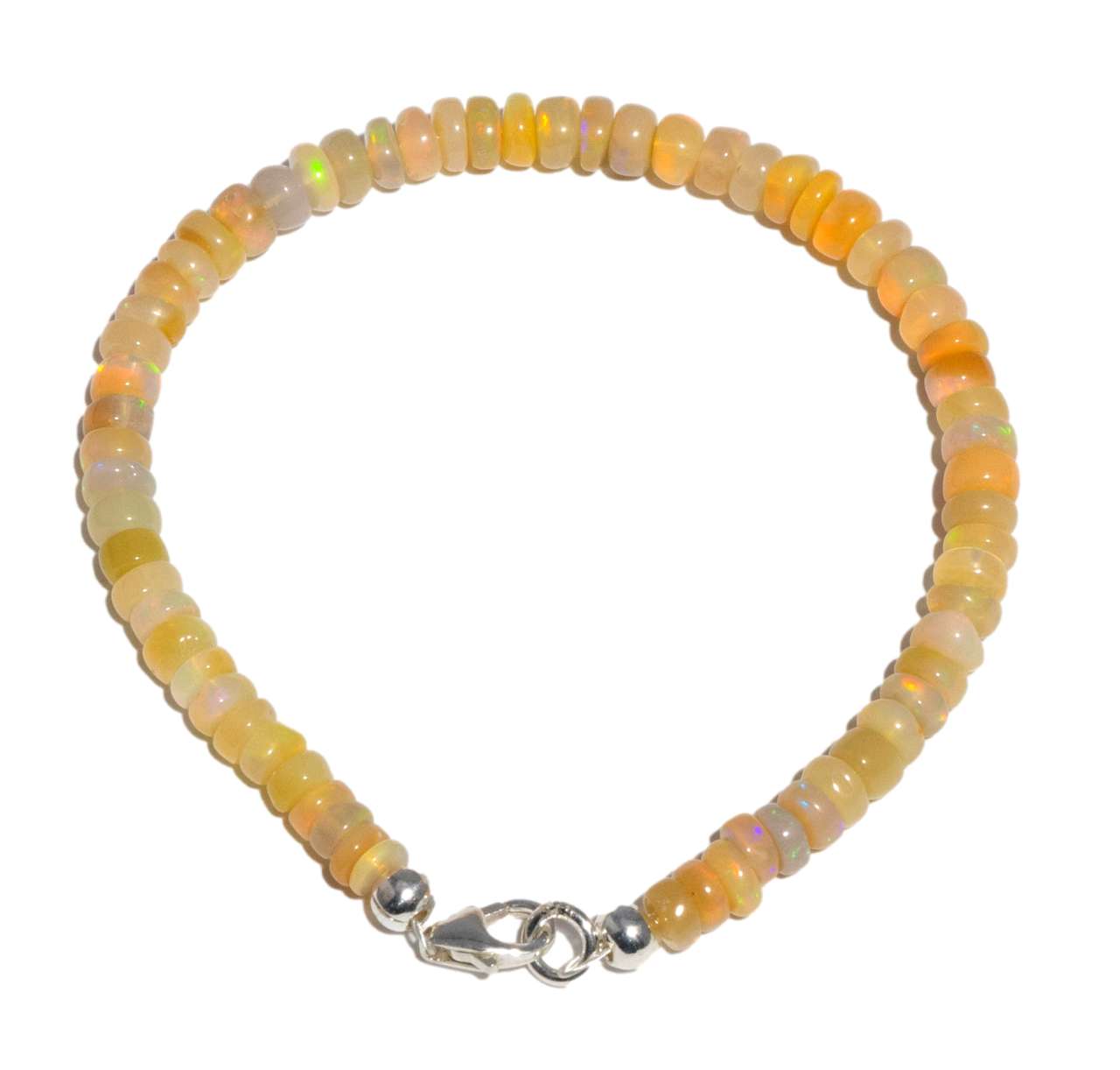 Edelstein Armband Äthiopischer Opal - Edelsteinarmband - Schmuck 925er Silber #2670