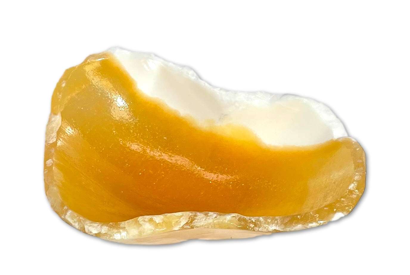 Orangencalcit - Calcit Schale - Edelstein - Mineralien - A Qualität #6551