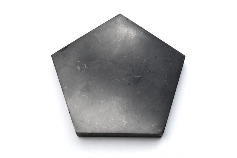Schungit Platte Pentagon 10 x 10 cm, poliert