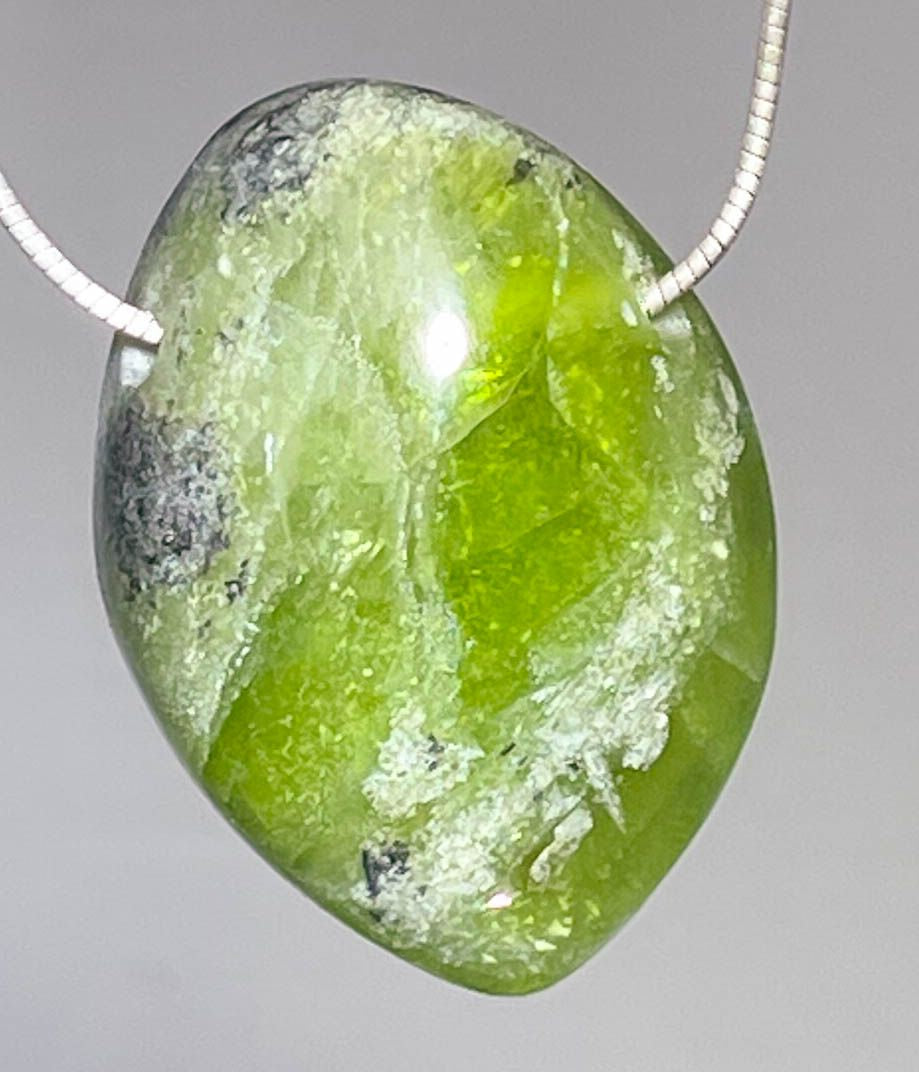 Peridot Trommelstein Edelstein Schmuck Ketten Anhänger - A Qualität #7096