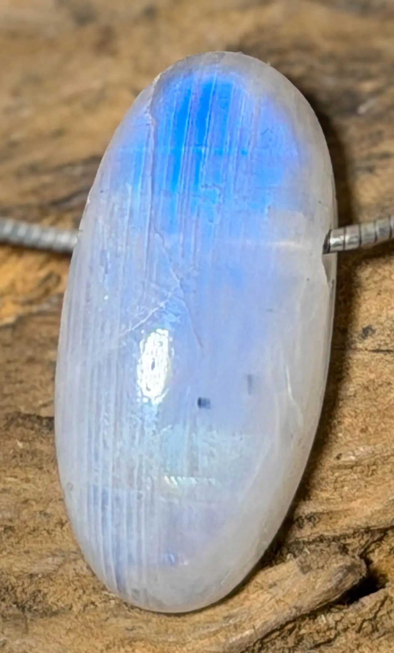 Regenbogenmondstein - weißer Labradorit Trommelstein Schmuck Ketten Anhänger - A Qualität #7136 - seelensteinchen