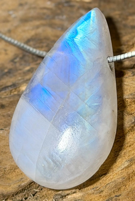 blauer Chalcedon Cabochon Trommelstein Edelstein Schmuck Anhänger - A Qualität #7144