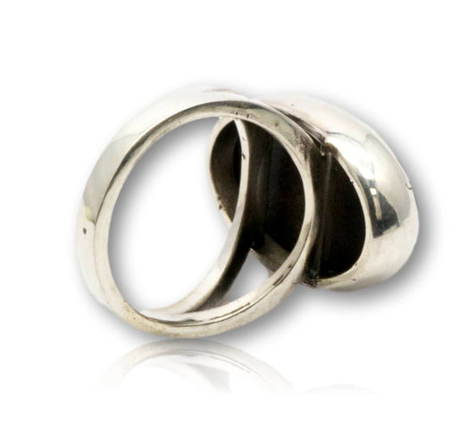 schwarzer Turmalin Ring aus 935er Silber Schmuck - Made in Germany - Größe 60 - #5246